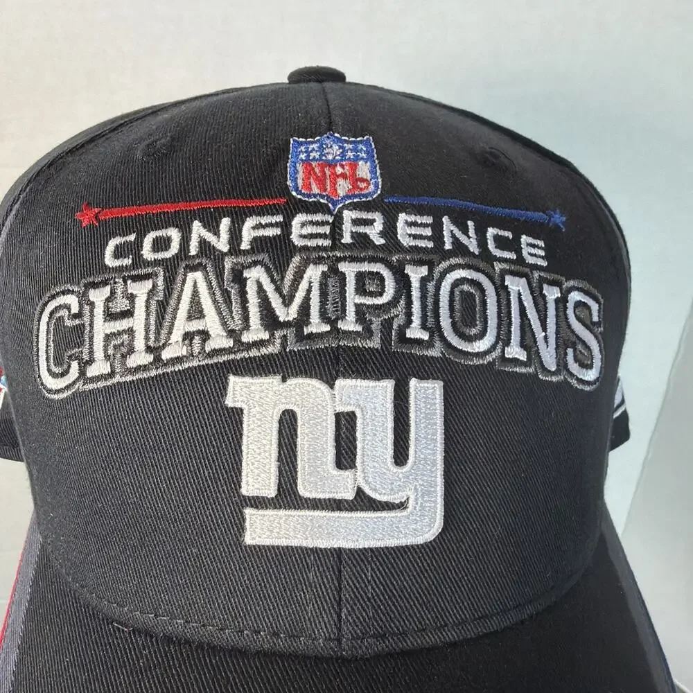 NFL New York Giants Conference Champions Hook And Loop Adjustable Back Hat New